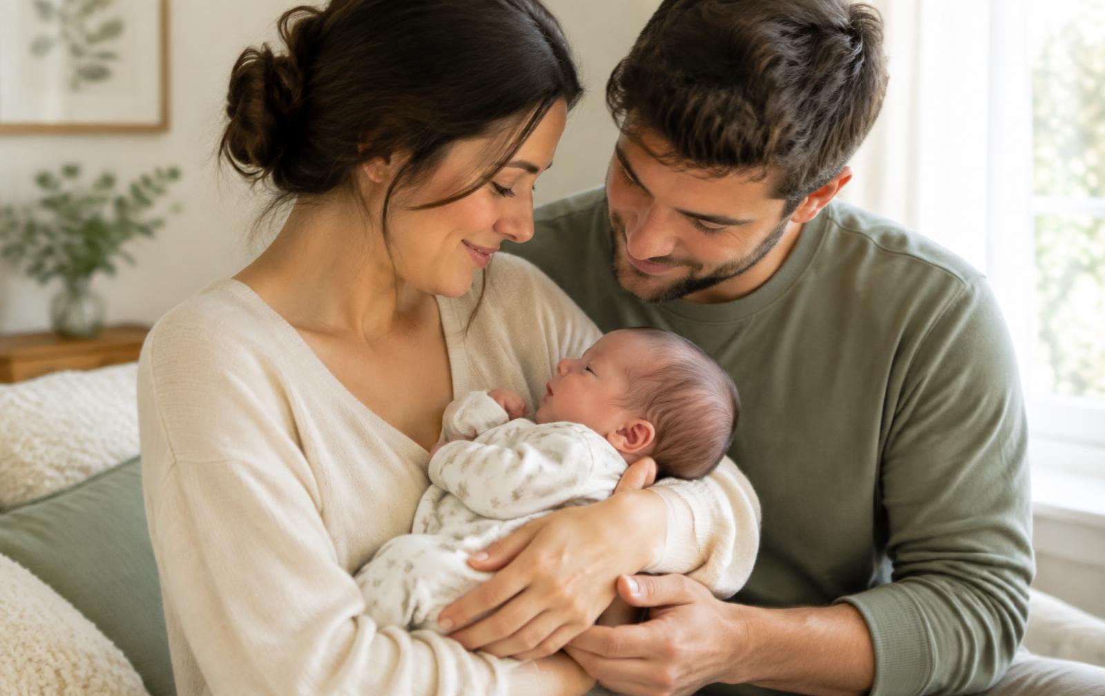 Parents holding their newborn baby